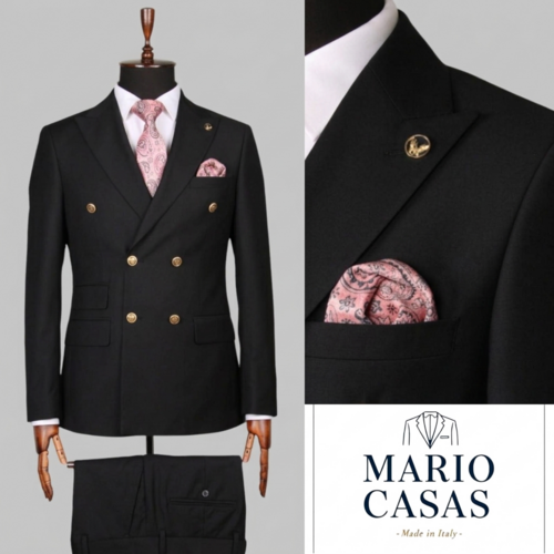 Mario Casas Italian Double-Breasted Suit